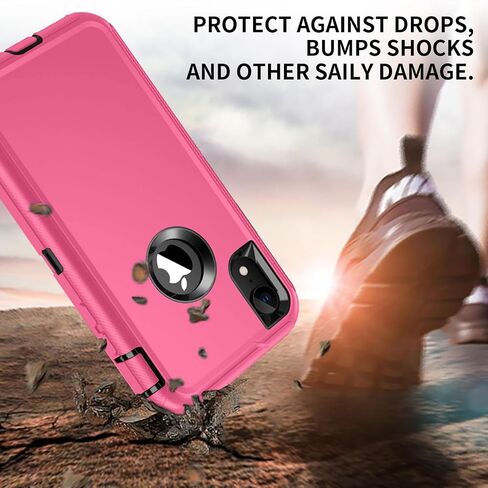 for iPhone XR Case, Heavy Duty Shockproof Dust/Drop Proof 3 Layer Full Body Protection Rugged Cover Case for Apple iPhone XR 6.1",Black in Kuwait