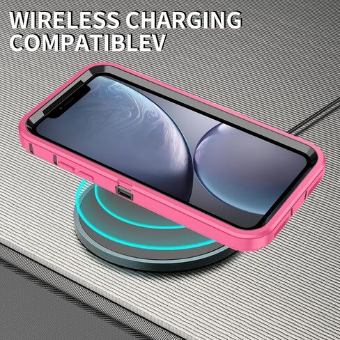 for iPhone XR Case, Heavy Duty Shockproof Dust/Drop Proof 3 Layer Full Body Protection Rugged Cover Case for Apple iPhone XR 6.1",Black in Kuwait