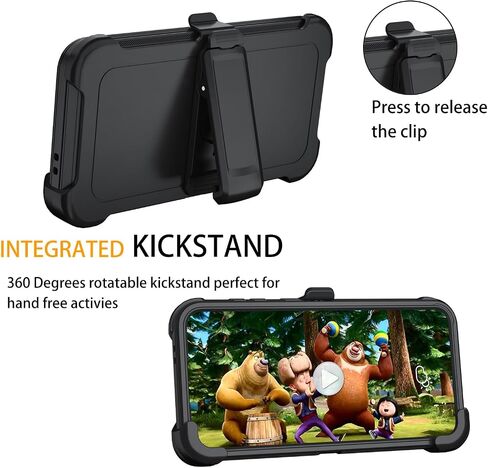 for Samsung Galaxy S24 FE 5G Case, S24 FE Heavy Duty case, [Belt Clip Holster] [Glass Screen Protector] [Military Grade Protective ] [Shockproof] [Dropproof] [Dust-Proof] (Black) in Saudi Arabia