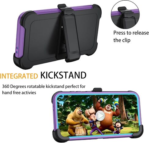 for Samsung Galaxy S24 FE 5G Case, S24 FE Heavy Duty case, [Belt Clip Holster] [Glass Screen Protector] [Military Grade Protective ] [Shockproof] [Dropproof] [Dust-Proof] (Black) in Saudi Arabia