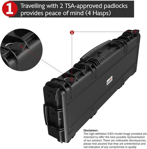 Rifle Case, Mil-Spec, 3 Layer Pick and Pluck Cube Foam 43~54.3 in,4~6 latches,IP67 in Saudi Arabia