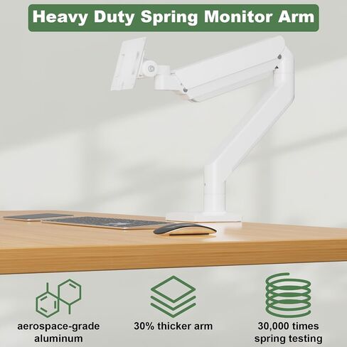 Heavy Duty Monitor Arm for 17-57" Screens up to 55lbs, Premium Aluminum Ultrawide Monitor Arm for Samsung 49" Odyssey G9 and LG, Fully Adjustable Single Ultrawide Mount, VESA 75/100mm, Black in Saudi Arabia