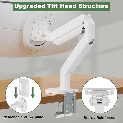 Heavy Duty Monitor Arm for 17-57" Screens up to 55lbs, Premium Aluminum Ultrawide Monitor Arm for Samsung 49" Odyssey G9 and LG, Fully Adjustable Single Ultrawide Mount, VESA 75/100mm, Black in Saudi Arabia