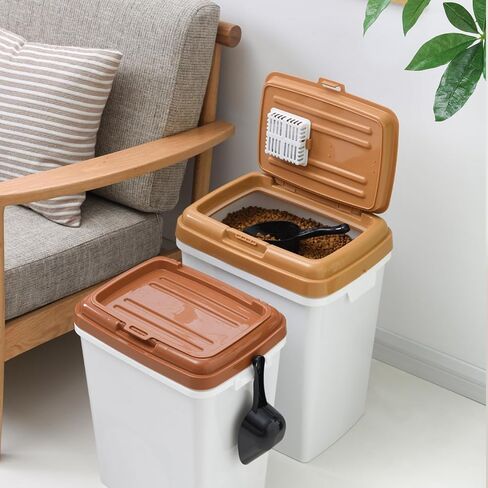 2 Pack 15KG/33LB Pet Food Storage Container Dog/Cat Food Storage Container with Scoop and Lid 15kg/33LB capacity in Saudi Arabia