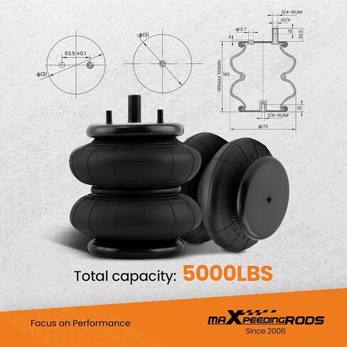 maXpeedingrods Air Suspension Bag Kit 5000 lbs for Dodge Ram 2500 2014-2024 2WD 4WD Air Ride Leveling Kit w/Jounce Bumper in Saudi Arabia