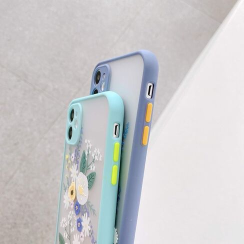 Ownest Compatible with iPhone XR Case for Clear Frosted PC Back 3D Floral Girls Woman and Soft TPU Bumper Protective Silicone Slim Shockproof Case for iPhone XR-Purple Lavender in Saudi Arabia