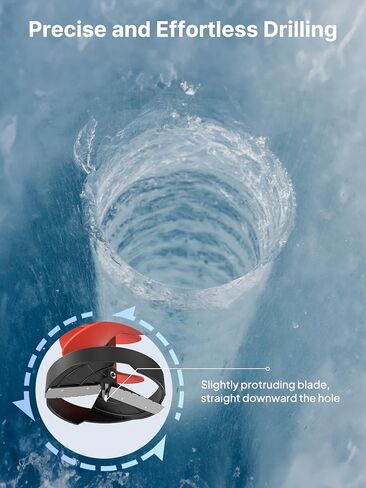 لقمة ثلج بقطر 8 بوصات من Eyoyo، مجموعة واحدة من الشفرة البديلة وواقي الشفرة مع محول مثقاب قطعة 1/2 بوصة، مثقاب من النايلون مناسب لصيد الأسماك على الجليد in Kuwait