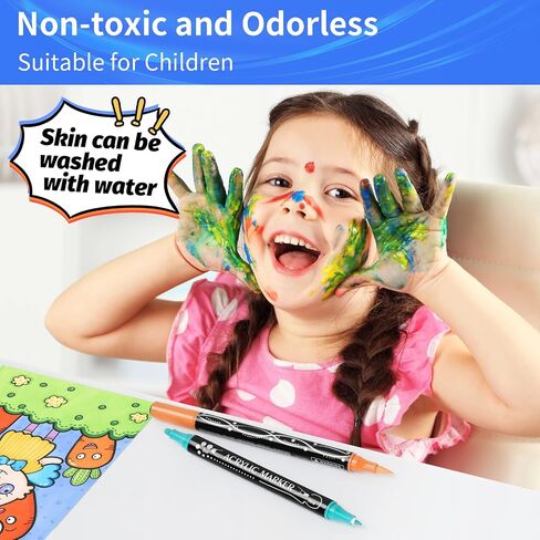 Have This Innovative and Unique Dual-Tip Acrylic Paint Marker Set Experience 3 Different Nibs (Brush, Dot, Fine) 36-Color Acrylic Marker Set Makes Outlining, Coloring, and Filling Easy, All in One Set in Saudi Arabia