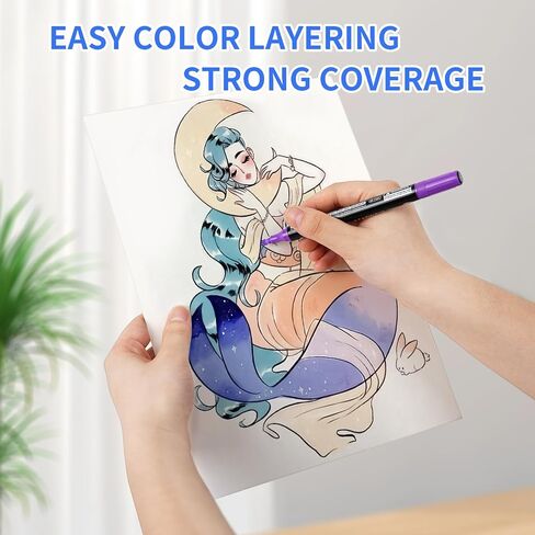 Have This Innovative and Unique Dual-Tip Acrylic Paint Marker Set Experience 3 Different Nibs (Brush, Dot, Fine) 36-Color Acrylic Marker Set Makes Outlining, Coloring, and Filling Easy, All in One Set in Saudi Arabia
