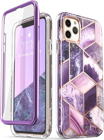 حافظة سلسلة i-Blason Cosmo لهاتف iPhone 11 Pro Max إصدار 2019، حافظة حماية أنيقة لكامل الجسم مع واقي شاشة مدمج (رخام) in Kuwait
