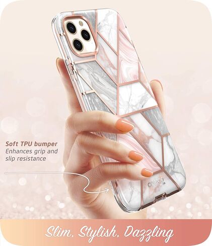 حافظة سلسلة i-Blason Cosmo لهاتف iPhone 11 Pro Max إصدار 2019، حافظة حماية أنيقة لكامل الجسم مع واقي شاشة مدمج (رخام) in Kuwait