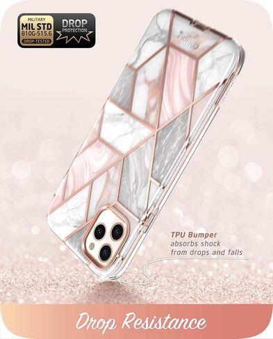 حافظة سلسلة i-Blason Cosmo لهاتف iPhone 11 Pro Max إصدار 2019، حافظة حماية أنيقة لكامل الجسم مع واقي شاشة مدمج (رخام) in Kuwait