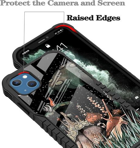 Compatible with iPhone 14 Case, iPhone 13 Case for Men Boys, Soccer Sports Design Heavy Duty Shockproof Anti-Scratch Hard PC Back TPU Bumper Drop Protection Case for iPhone 13/14 in Saudi Arabia