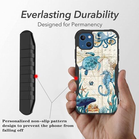 Compatible with iPhone 14 Case, iPhone 13 Case for Men Boys, Soccer Sports Design Heavy Duty Shockproof Anti-Scratch Hard PC Back TPU Bumper Drop Protection Case for iPhone 13/14 in Saudi Arabia