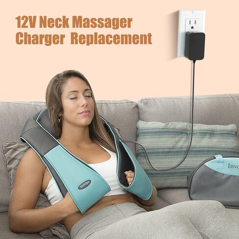 شاحن مدلك الرقبة 12 فولت لـ Papillon BD1421، Nekteck LMS-801، Mirakel، Boriwat R7، RESTECK BD1041، MoCuishle، Shiatsu SL-632، جهاز تدليك الرقبة InvoSpa استبدال شاحن محول الطاقة AC in Kuwait