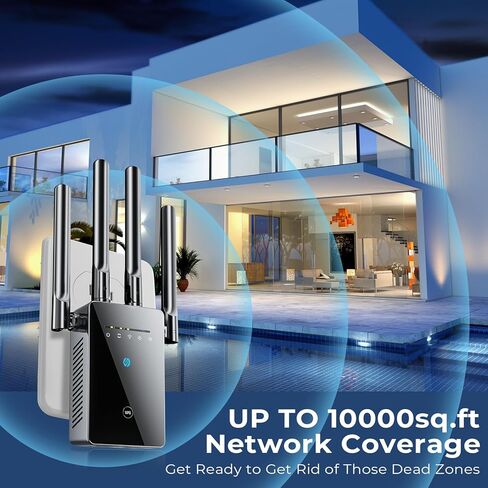 2025 موسع إشارة موسع tecc WiFi، موسع معزز الإنترنت طويل المدى للمنزل، شبكة Wi-Fi 6X أسرع مكرر WiFi لاسلكي مع منفذ إيثرنت، تغطية أوسع من أي وقت مضى، إعداد بنقرة واحدة in Saudi Arabia