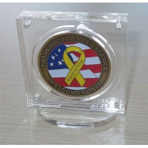 حامل عرض العملات المعدنية بقطر 1.75 بوصة أو 2 بوصة مع مثبتات مغناطيسية، لعملة معدنية عتيقة، شكل مربع لعملة التحدي in Kuwait