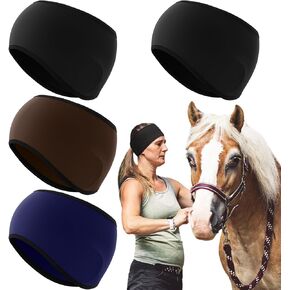 Yuxung 4 Pack Equestrian Headbands for Women Riding Helmet Brands Ponytail Headband Sportswear Wide Hair Wrap Equestrian Gifts for Women