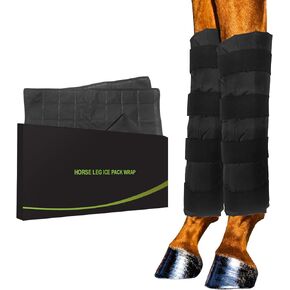 Horse Ice Pack Horse Leg Wrap, Ice Boot for Horses Set of 2, Cooling Leg Wrap for Hock, Ankle, Knee, Legs, Boots, and Hooves, Equine Ice Wraps, Horse Cooling Therapy Wrap