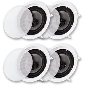 Acoustic Audio CS-IC83 in Ceiling 8" Speaker 2 Pair Pack 3 Way Home Theater 1400 Watt