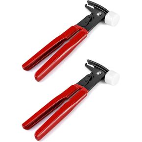 QWORK Heavy-Duty Wheel Weight Hammer Pliers, Tool for Installing and Removing Clip-On Wheel Weights, Red