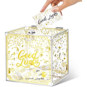 Acrylic Raffle Box with Lock and 100 Raffle Tickets Acrylic Donation Box Clear Suggestion Box Raffle Ticket Box with Slot Ballot Box Tip Jars for Voting Coin Card Donation, 6 x 6 x 6 Inch