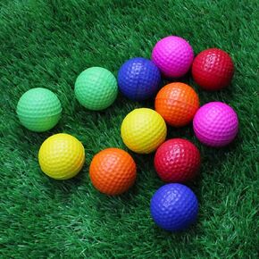 12 Pack Foam Golf Practice Balls,Realistic Feel and Limited Flight,Colored Soft Balls for Indoor or Outdoor Training,True Feel Novelty Funny Golf Training Balls for Backyard
