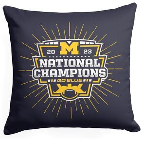 Northwest NCAA Michigan Wolverines 2023 FBC National Champions Pillow, 18" x 18", Intimidate