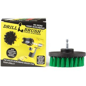 Ultra Stiff 4-Inch Electric Spin Scrubber: Industrial Cleaning Supplies for BBQ, Oil Stains, Rust, Metal, Concrete, Grates, Smoker, Griddle, Outdoor Deck, Garage, & Driveway - No Wire Brush for Drill