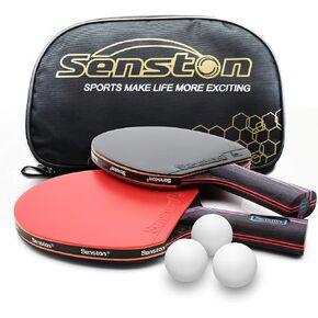 Senston Professional Table Tennis Paddles Advance Intermediate Ping Pong Paddles Set of 2, Table Tennis Racket with Carry Case