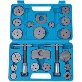 Disc Brake Caliper Compression Tool 22pc Professional Piston Compressor Tool Set for Automotive Brake Pad Replacement (Blue)