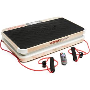 VX-Power Slimplate Digital - Vibration Plate Whole Body Oscillating Vibration Platform Exercise Machine w/ Resistance Bands for Home Cardio, Shaping, Toning & Fitness, Bluetooth Speakers