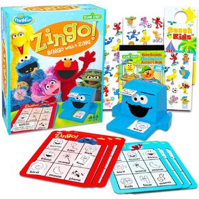 Sesame Street Bingo للأطفال - حزمة مع ألعاب Zingo Sesame Street Bingo التي تضم Elmo وCooking Monster والمزيد مع لوحة ألعاب مغناطيسية وقطع ألعاب والمزيد | مجموعة البنغو للأطفال الصغار in Kuwait