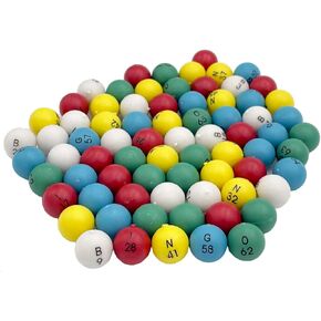 JUNWRROW 3/5 inch Multicolored Plastic Replacement Bingo Balls,75 Count, Perfect for Bingo Nights, Raffles, and More,Lost Bingo Ball Replacements