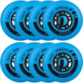 Inline Skate WheeIs - Roller Hockey Wheels - Roller Blade Skating Wheel - Inline Skates Replacenent Wheels - 85a Outdoor Indoor - 72mm 76mm 80mm - Black Blue Red - 8-Pack