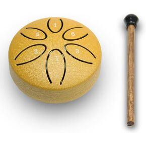 Mini Steel Drums 3-Inch 6-Note Sound Healing Steel Tongue Drum Kit,Handpan Drum, Worry-Free Drum, Worry-Free Drum for for Teens Adults Beginner Yoga Meditation (Black)