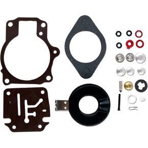 Carburetor Carb Rebuild Repair Kit w Float for Johnson/Evinrude 18 20 25 28 30 35 40 45 50 55 60 65 70 75 HP 396701 392061 398729