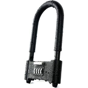 4 Digit Combination Padlock,Heavy Duty Anti Theft U-Shape Security Code Lock with Adjustable Shackle,for Bicycles, E-Bike,Mountain Bike,Glass Door,Gates,Shed, Fence [ Adjustable Range 160-270mm]