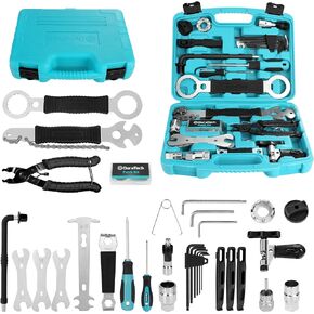 DURATECH 41 Pieces Bike Repair Tools, Complete Bike Tools Kit with Storage Box, Mountain Bike Maintenance Tools, for Mountain, Road, and Park Bicycle with Chain Riveter, Tire Levers, Crank Puller