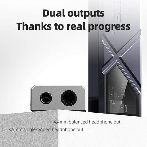 دونجل FiiO/JadeAudio KA13 المحمول DAC، ومحول USB-C، ومخرج 3.5 مم و4.4 مم متوافق مع نظام Android/iOS/الكمبيوتر الشخصي/مشغلات الموسيقى، PCM 384 كيلو هرتز/32 بت | DSD256 550 ميجاوات عالية الطاقة (أسود) in Kuwait