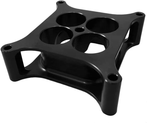 Alumimum Anodized Black 4150 Carburetor Spacer 1'' Tall Square Bore 4 Holes Tapered Manifold Carburetor Spacer in Kuwait