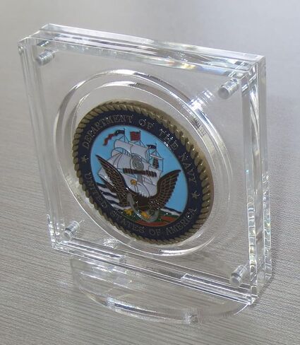 حامل عرض العملات المعدنية بقطر 1.75 بوصة أو 2 بوصة مع مثبتات مغناطيسية، لعملة معدنية عتيقة، شكل مربع لعملة التحدي in Kuwait