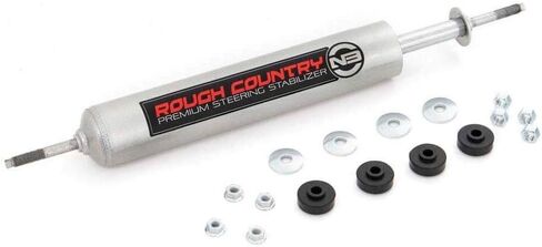 مثبت التوجيه Rough Country N3 يناسب 1970-1979 [Ford] F150 Bronco Steering Damper 8733430، أسود in Saudi Arabia