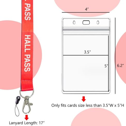 Hall Pass Lanyards with Card Holders, School Classroom Passes Lanyard Set for Teacher Parents (10 x Boy's Bathroom) in Kuwait