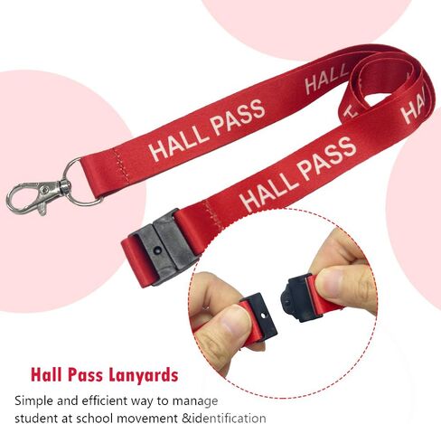 Hall Pass Lanyards with Card Holders, School Classroom Passes Lanyard Set for Teacher Parents (10 x Boy's Bathroom) in Kuwait