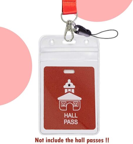 Hall Pass Lanyards with Card Holders, School Classroom Passes Lanyard Set for Teacher Parents (10 x Boy's Bathroom) in Kuwait