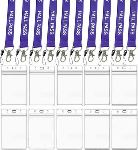 Hall Pass Lanyards with Card Holders, School Classroom Passes Lanyard Set for Teacher Parents (10 x Boy's Bathroom) in Kuwait