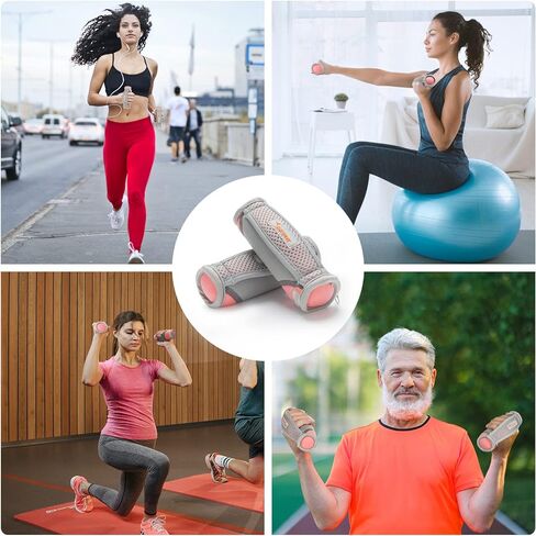 Sportneer Hand Weights Set, Detachable Walking Weight of 2 (1lbs or 2lbs Each) Soft Dumbbells Sets for Women Men Walking Dumbbell with Hand Strap for Workout Running Physical Therapy Aerobics in Saudi Arabia