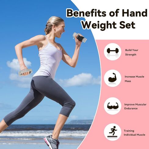 Sportneer Hand Weights Set, Detachable Walking Weight of 2 (1lbs or 2lbs Each) Soft Dumbbells Sets for Women Men Walking Dumbbell with Hand Strap for Workout Running Physical Therapy Aerobics in Saudi Arabia