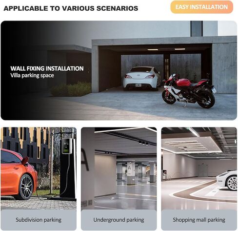 EV Charger Holder - Universal Metal EV Charging Box Wall Mount Bracket for J1772 EV Mobile Charging Box & Tesla Chargers, Adjustable fits Different Size Electric Car Charger Control Box - Black in Kuwait